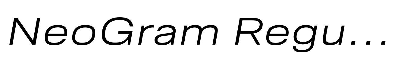 NeoGram Regular Extra Italic